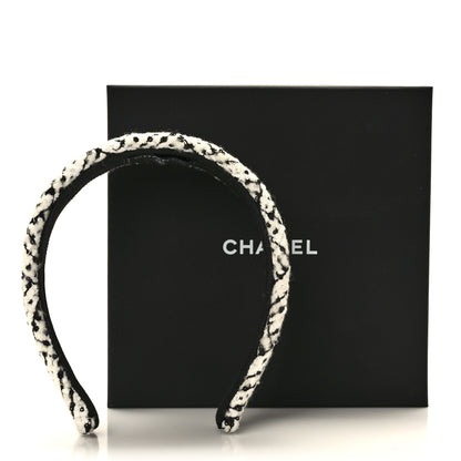 Chanel Tweed Sequin Headband White Black 7 of 7