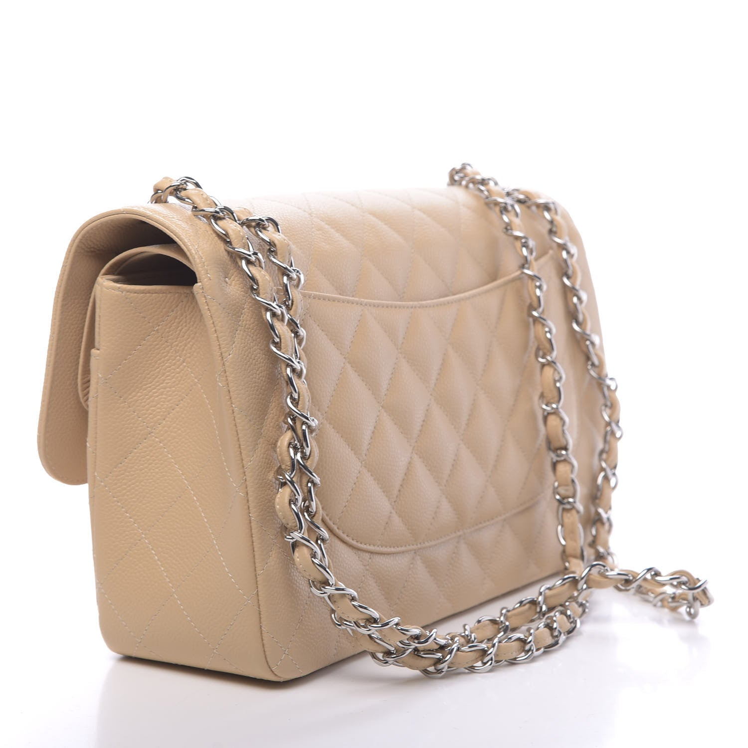 Chanel Caviar Quilted Jumbo Double Flap Beige Clair 3 of 9