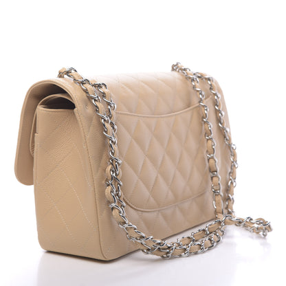 Chanel Caviar Quilted Jumbo Double Flap Beige Clair 3 of 9