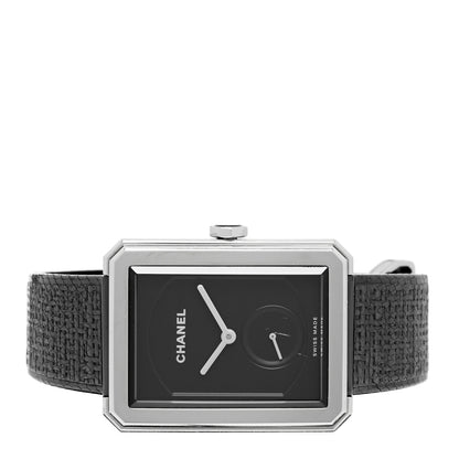 Chanel Stainless Steel Calfskin 29mm Boy-Friend Tweed Manual Winding Watch Black 2 of 5