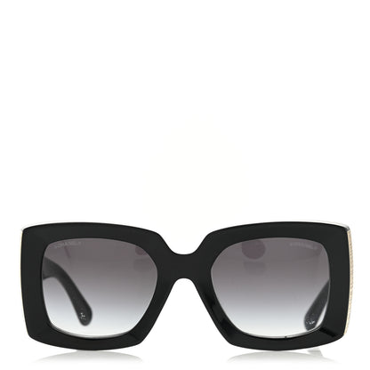 Chanel Acetate Rectangle Sunglasses 5435 Black 2 of 8