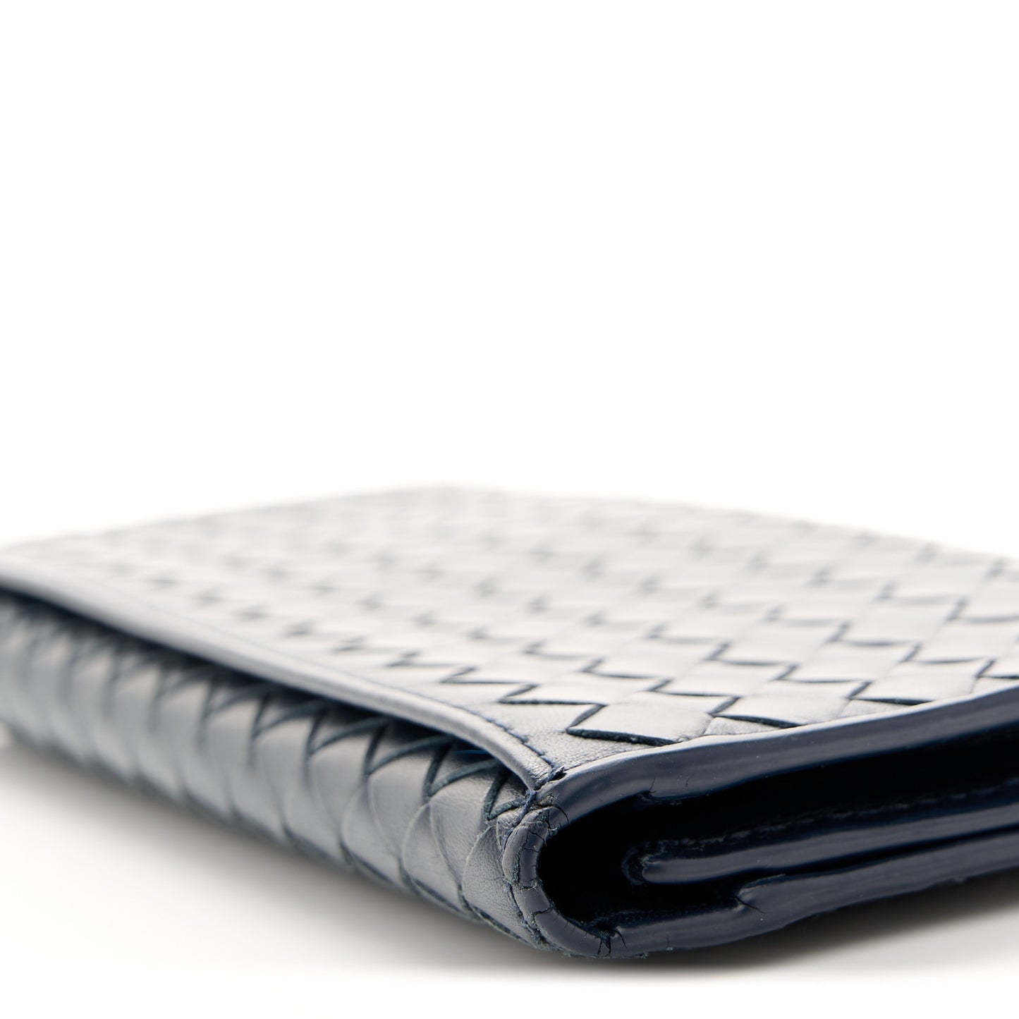 Nappa Intrecciato Continental Flap Wallet Blue