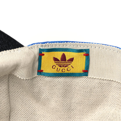 Gucci X ADIDAS Crystal Monogram Textured Dollar Calfskin Trefoil Embroidered Stefanos Baseball Hat M Bright Splash Black 7 of 9