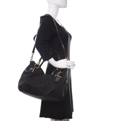 Prada Tessuto Nylon Nappa Shoulder Bag Black 2 of 9