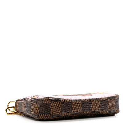 Louis Vuitton Damier Ebene 2019 Christmas Animation Mini Pochette Accessories Red 4 of 7