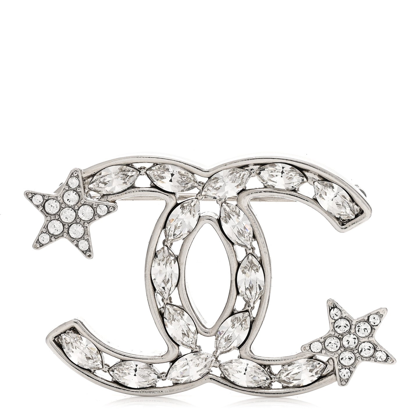 Crystal Starfall CC Brooch Silver