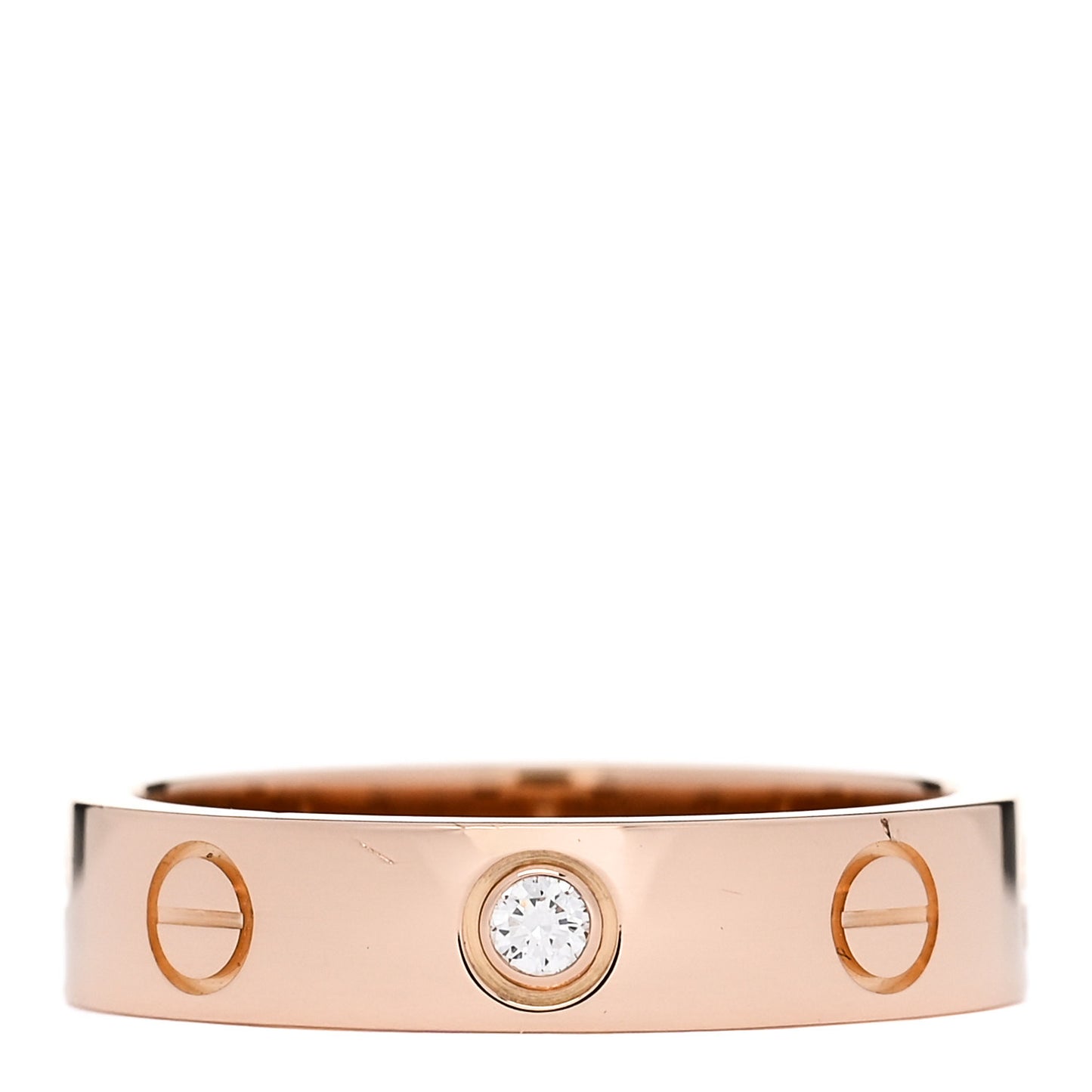 18K Pink Gold Diamond 4mm LOVE Wedding Band Ring 49 5