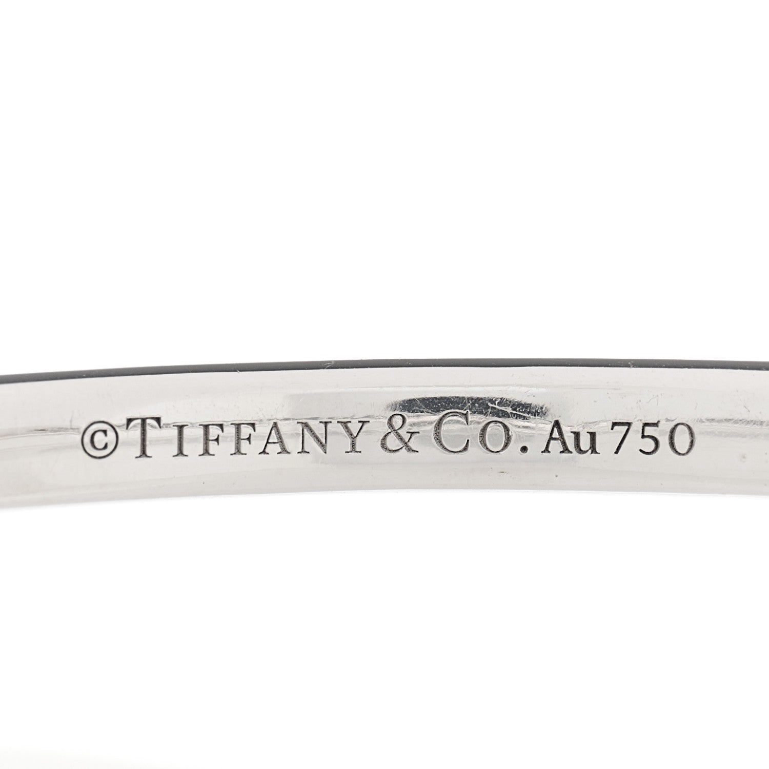 Tiffany 18K White Gold Diamond 4.5mm Etoile Bangle Bracelet 3 of 4