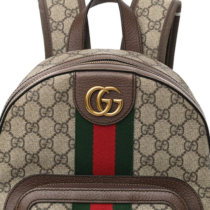 Gucci GG Supreme Monogram Calfskin Web Small Ophidia Day Backpack Beige Ebony New Acero 8 of 10