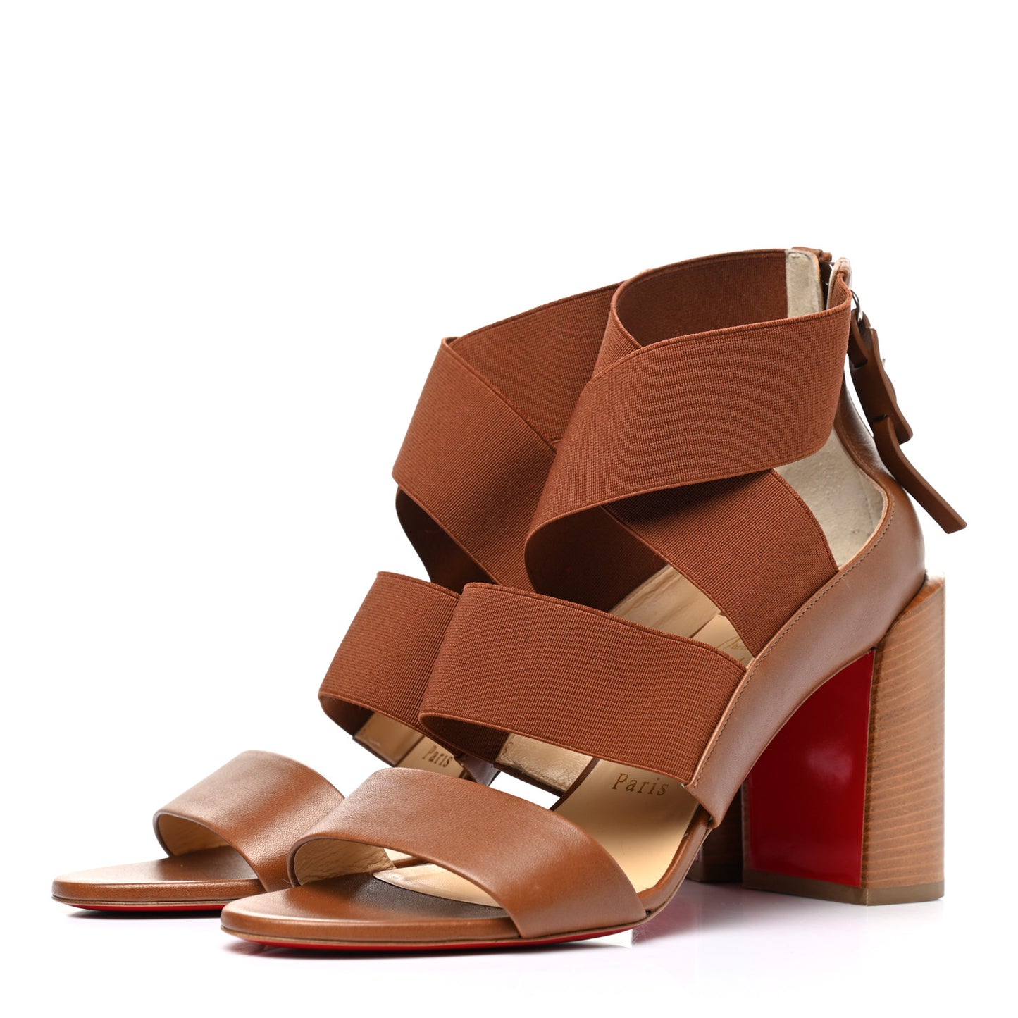 Elastic Nappa Patrouille 85 Heel Sandals 39 Cafe Creme