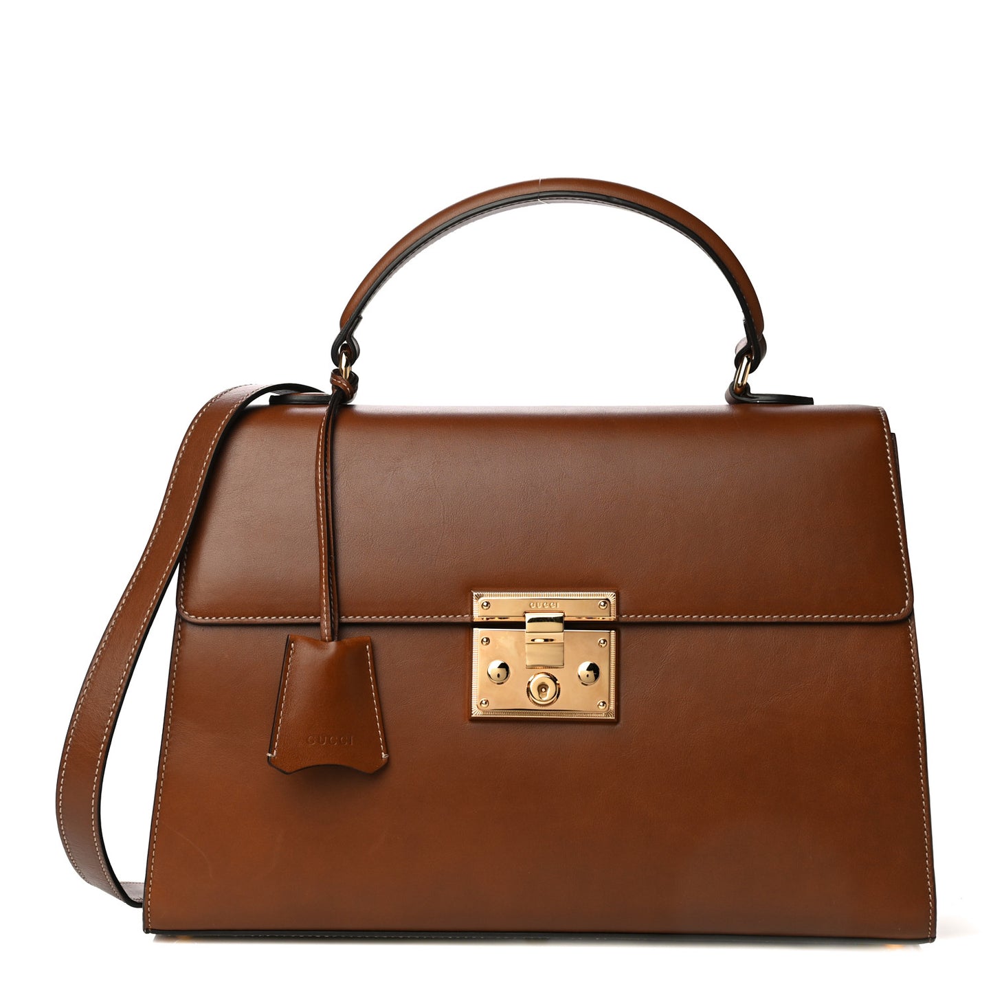 Calfskin Medium Padlock Signature Top Handle Bag Cuir