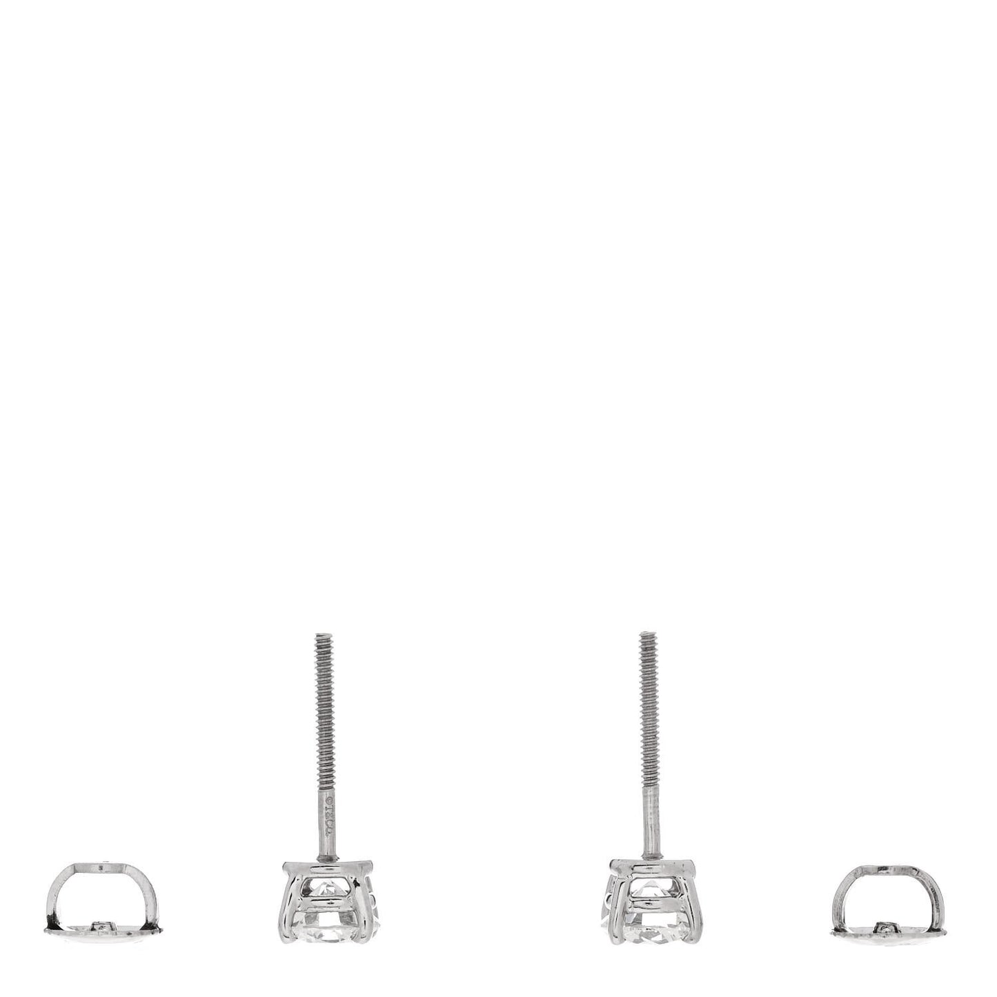 Platinum Diamond .92ctw Round Solitaire Earrings