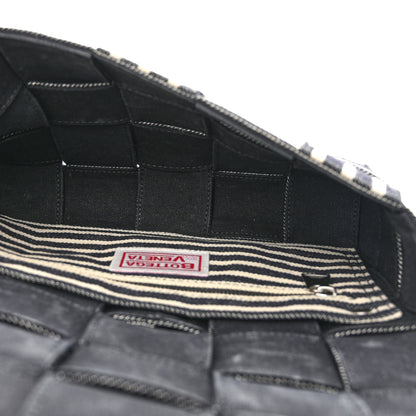 Bottega Veneta Denim Maxi Intrecciato Padded Cassette High Frequency Crossbody Bag Navy White Black 5 of 13