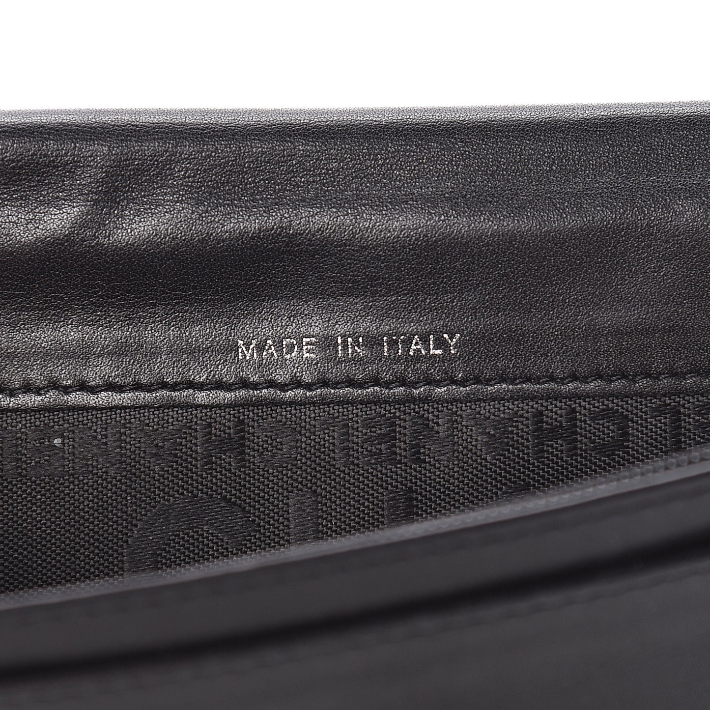 Lambskin Embossed Logo Yen Wallet Black