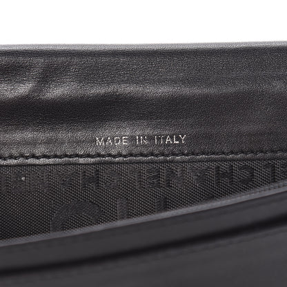 Chanel Lambskin Embossed Logo Yen Wallet Black 7 of 15