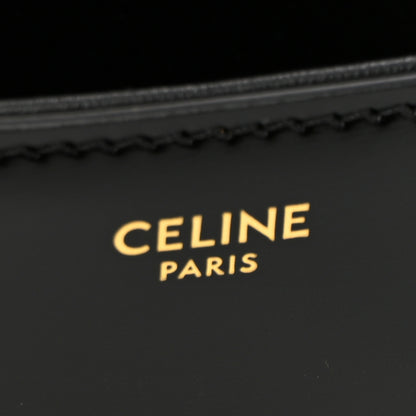 Celine Shiny Calfskin Triomphe Chain Shoulder Bag Black 5 of 9