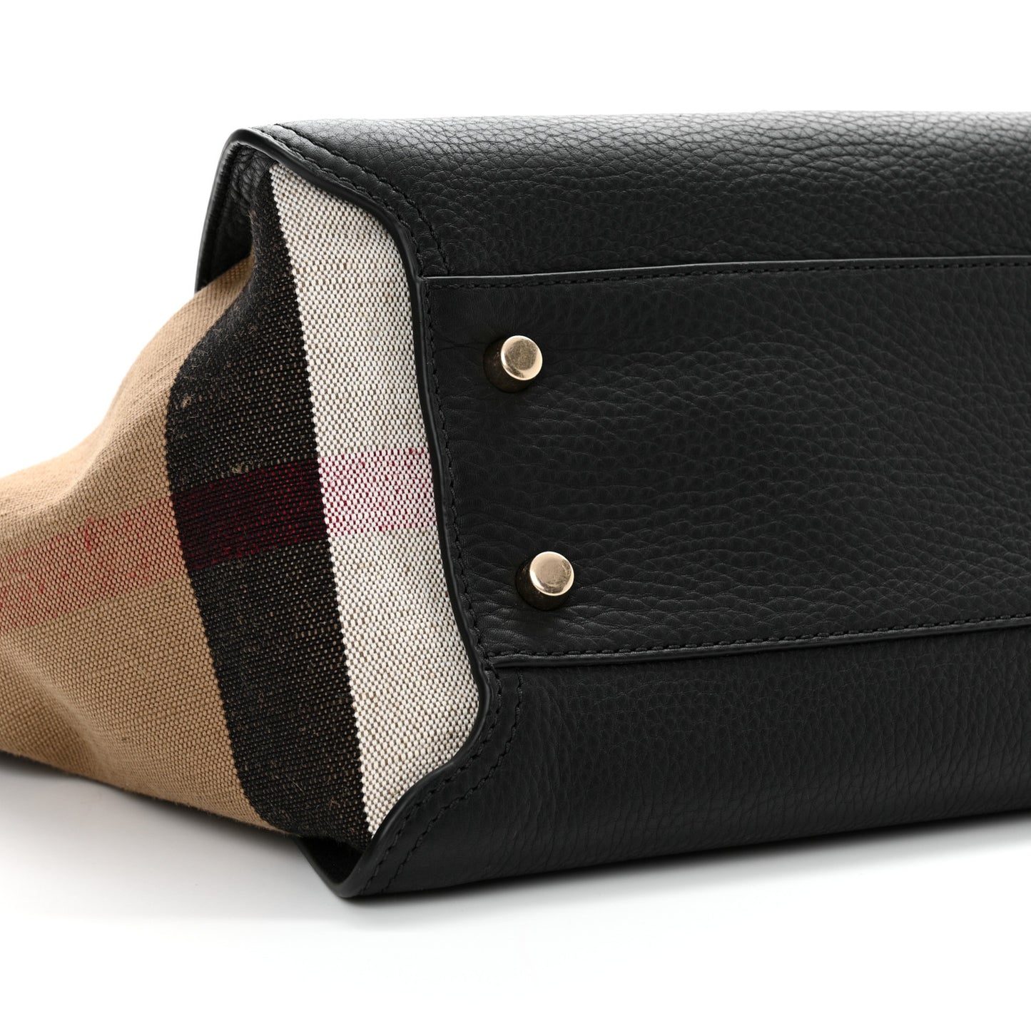 Canvas Mega Check Grained Calfskin Medium Harcourt Satchel Black