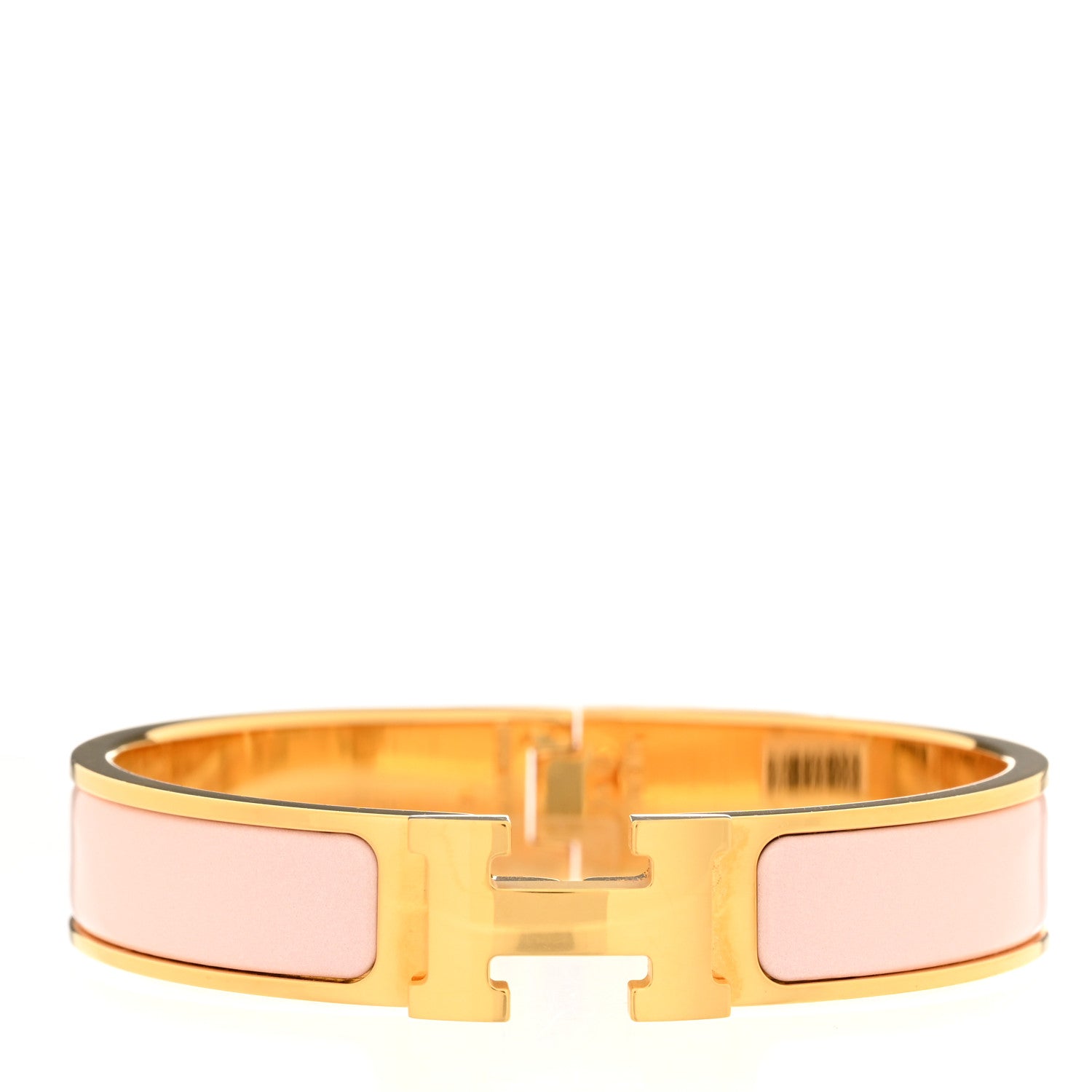 Hermes Enamel Narrow Clic Clac H Bracelet PM Rose Candeur 1 of 5