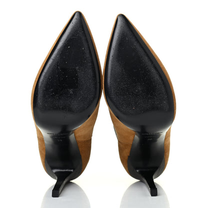 Saint Laurent Suede Classic Paris Ela 110 Ankle Boots 38 Cinnamon 4 of 4