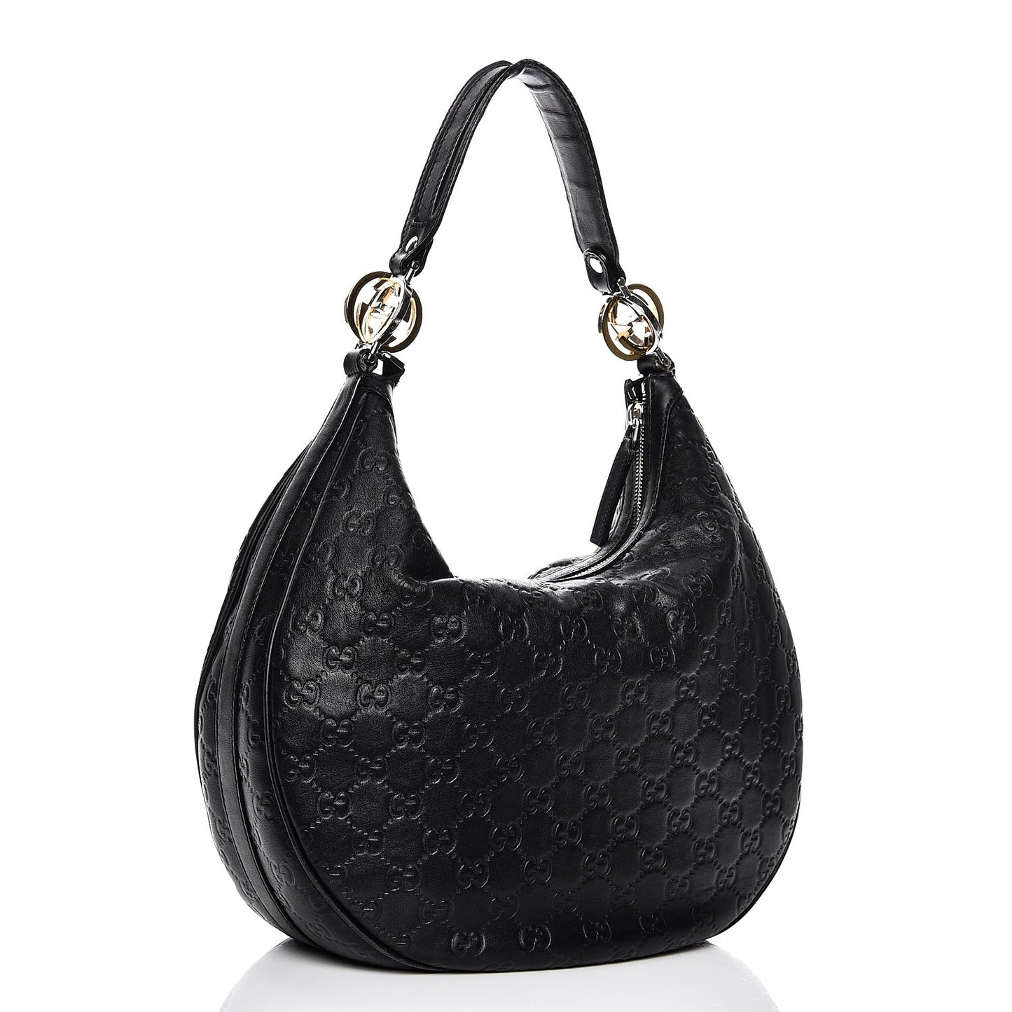 Guccissima Medium GG Twins Hobo Black