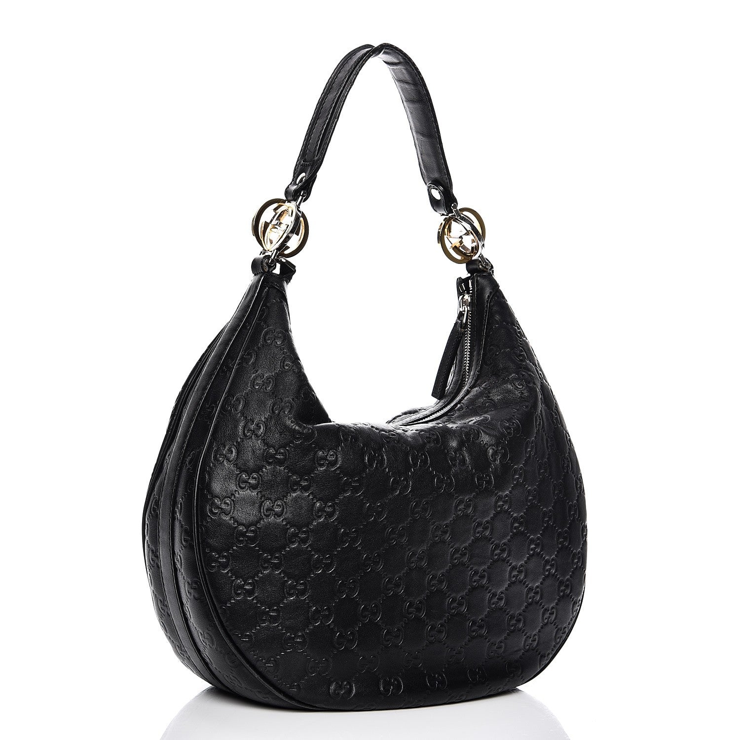 Gucci Guccissima Medium GG Twins Hobo Black 3 of 15
