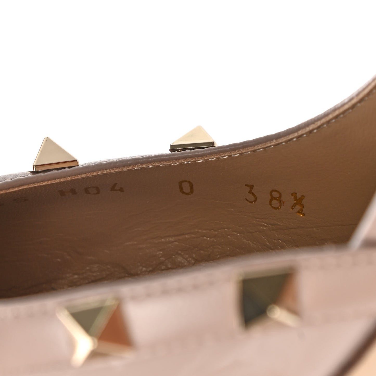 Patent Rockstud Half D'Orsay Slingback 85mm Pumps 38.5 Poudre