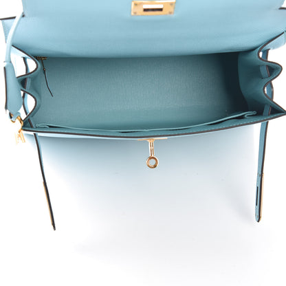 Hermes Epsom Kelly Sellier 28 Bleu Atoll 7 of 34