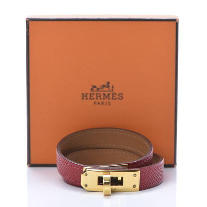 Hermes Epsom Kelly Double Tour Bracelet S Rouge Casaque 6 of 6