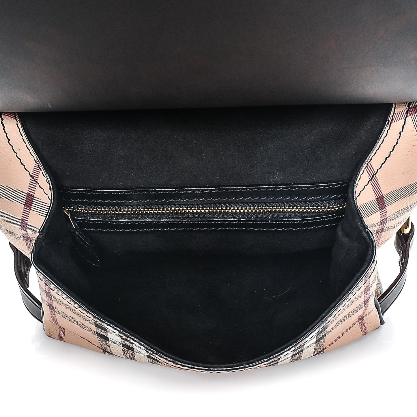 Haymarket Check Large Bridle Saddle Bag Dark Clove Brown