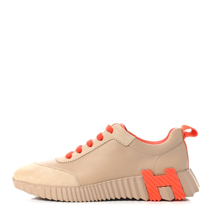 Hermes Goatskin Suede Goatskin Bouncing Sneakers 36 Beige Sarrasin 1 of 8