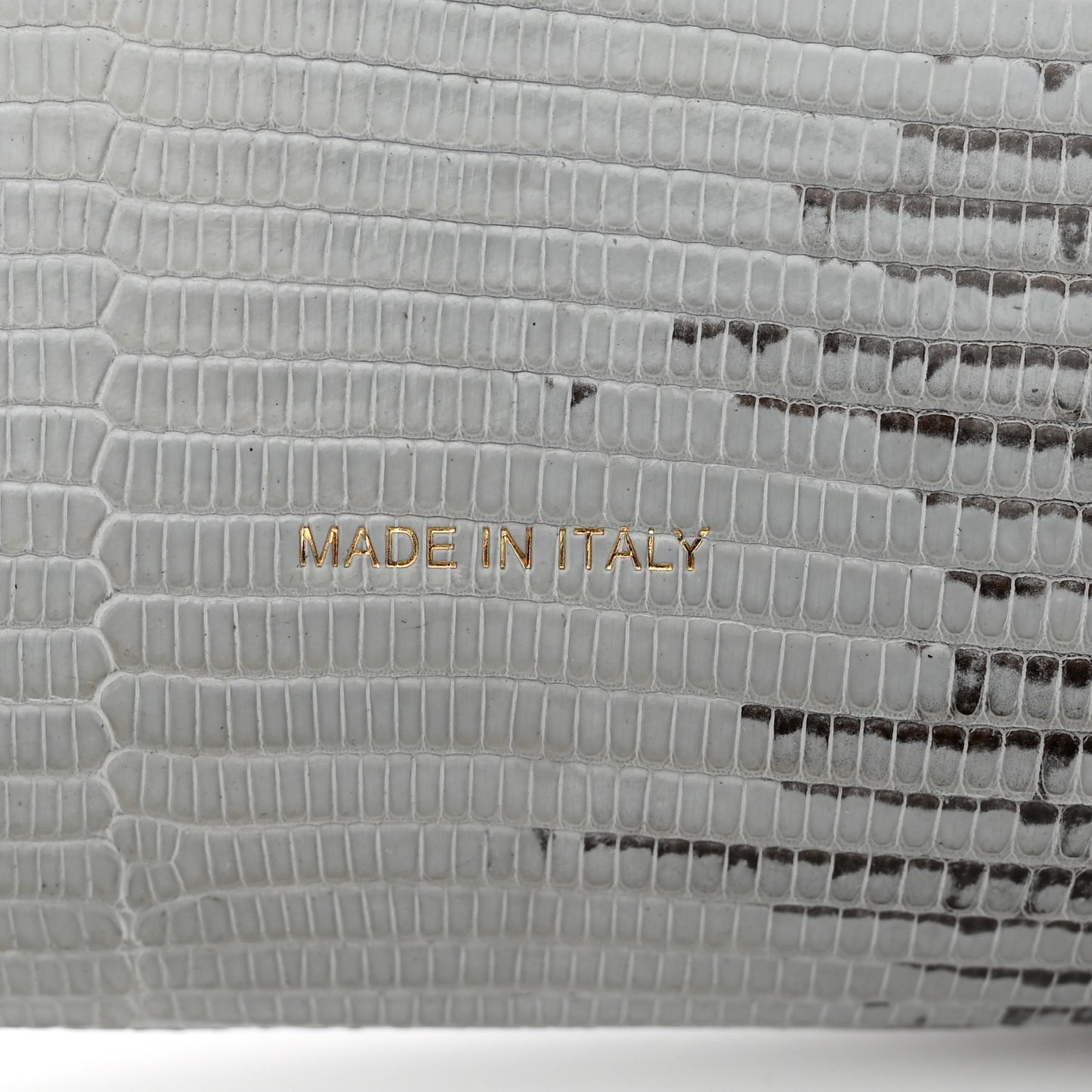 Lizard Calfskin Large Multifunction Strap Wallet Natural