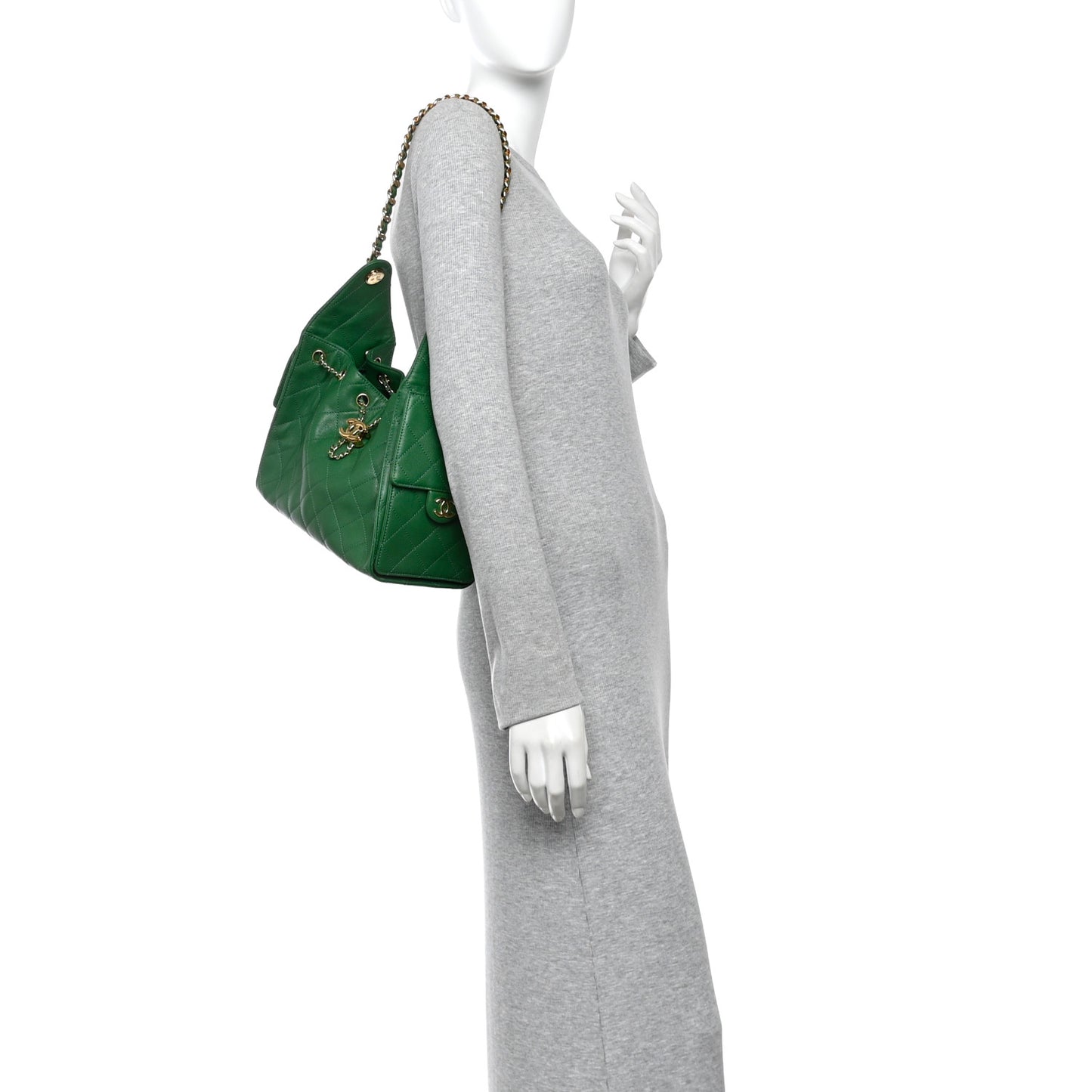 Caviar Quilted Small Chanel 25 Handbag Green