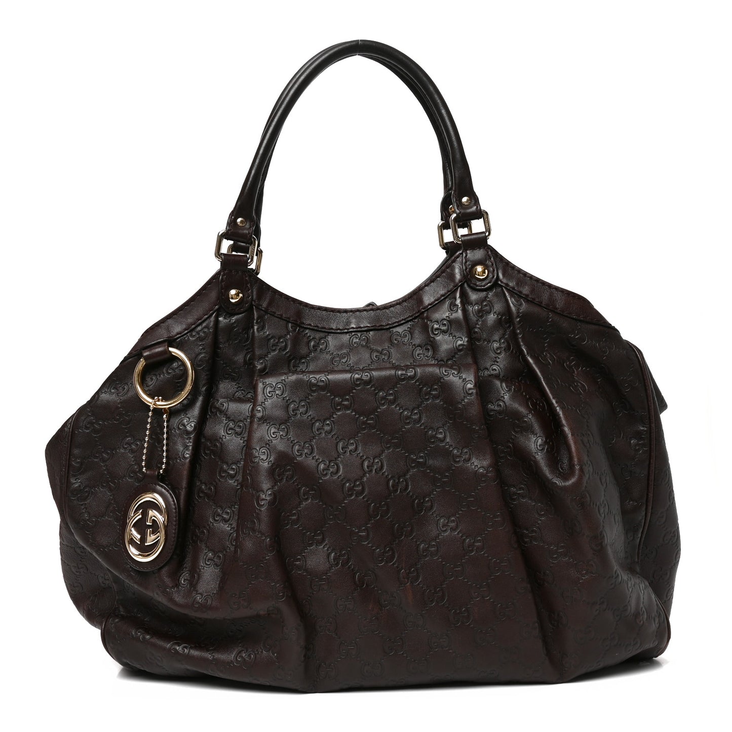 Guccissima Large Sukey Tote Dark Brown