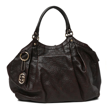 Gucci Guccissima Large Sukey Tote Dark Brown 1 of 10