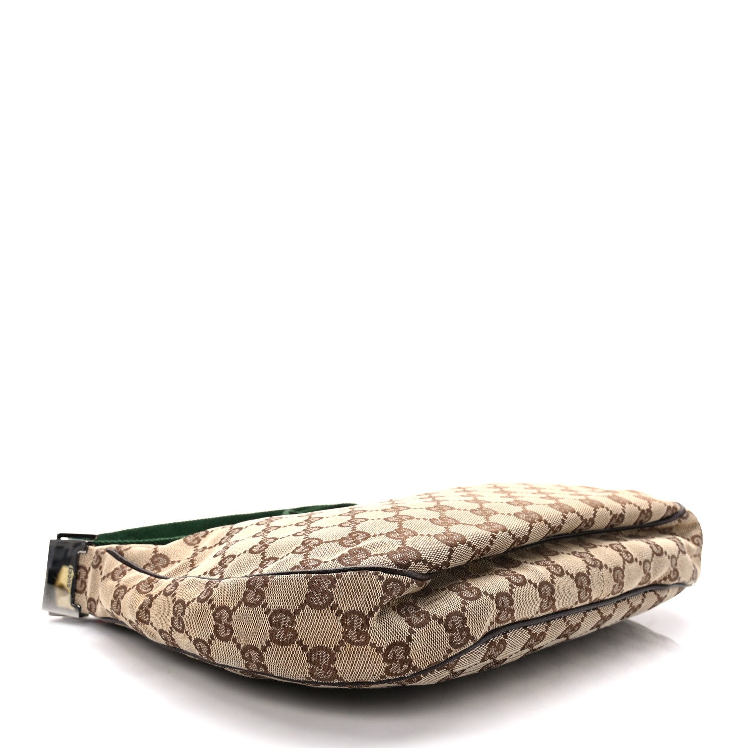Gucci Monogram Web Medium Half Moon Hobo Dark Brown 4 of 16