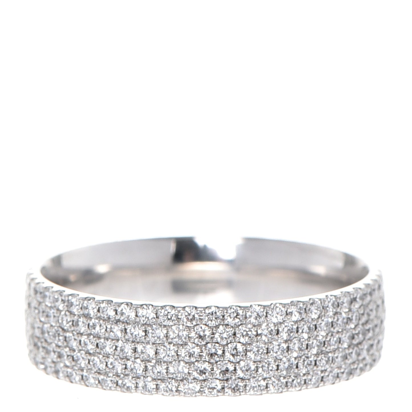 18K White Gold Diamond Metro Five Row Ring 6
