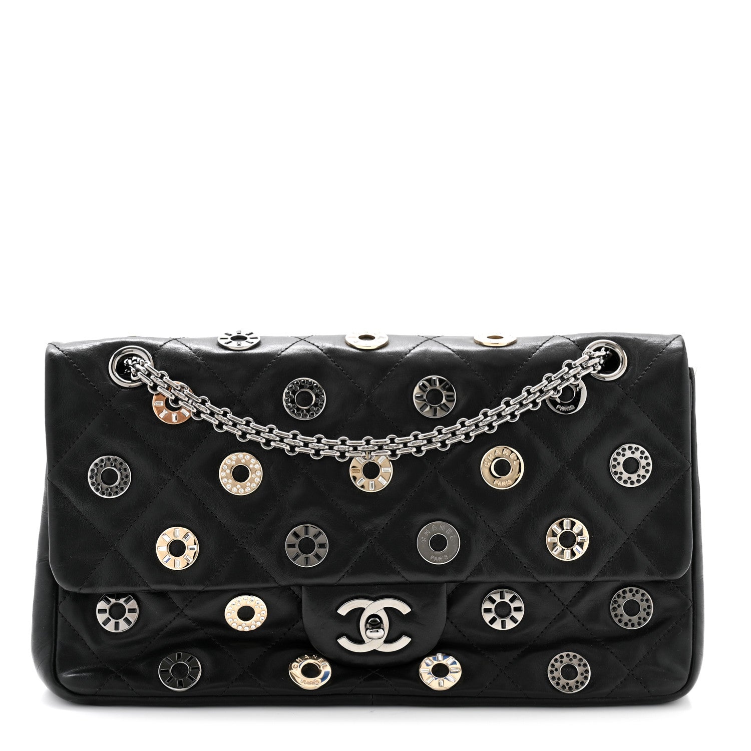 Chanel Lambskin Quilted Star Attitude Jumbo Flap Bag Black 1 of 13