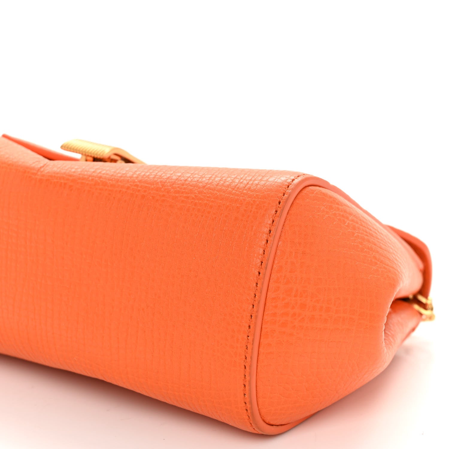 Bottega Veneta Textured Calfskin The Mini Angle Shoulder Bag Light Orange 9 of 10