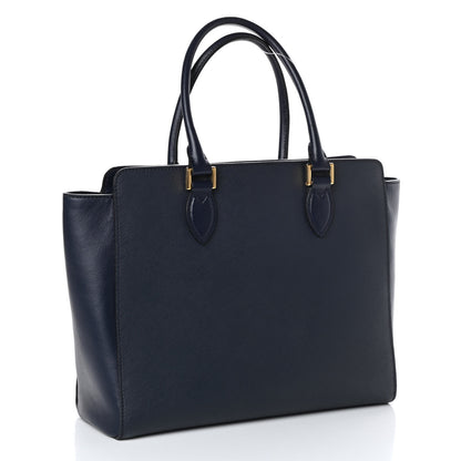 Prada Saffiano Soft Calfskin Small Zippered Tote Black 3 of 9