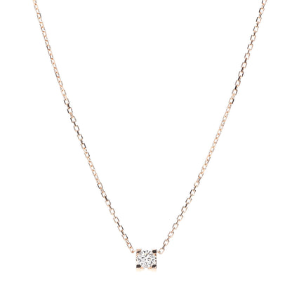 Cartier 18K Pink Gold Diamond .18ct C De Pendant Necklace 1 of 7
