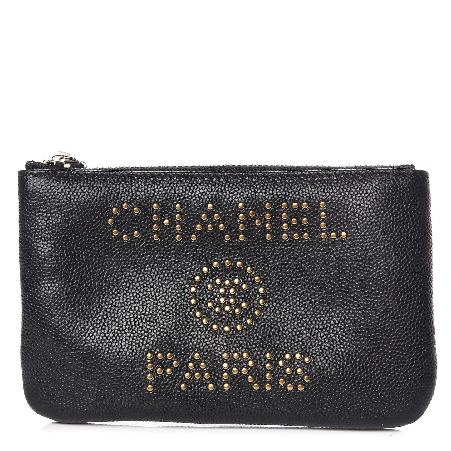 Caviar Studded Deauville Cosmetic Pouch Black