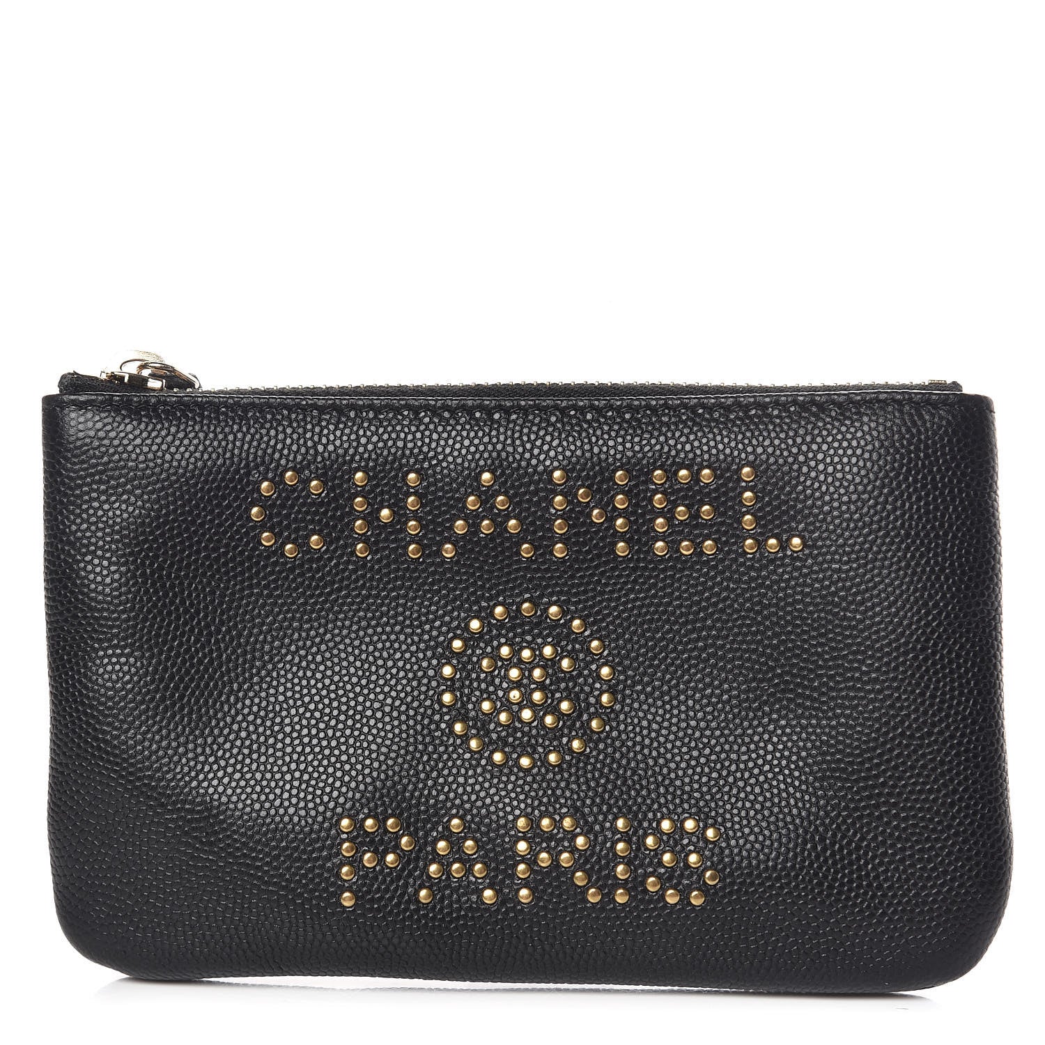 Chanel Caviar Studded Deauville Cosmetic Pouch Black 1 of 8