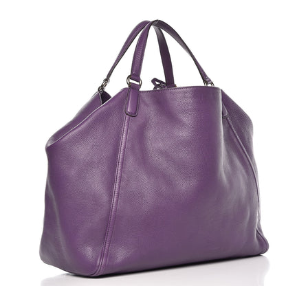 Gucci Pebbled Calfskin Large Soho Shoulder Bag Shine Purple 3 of 16