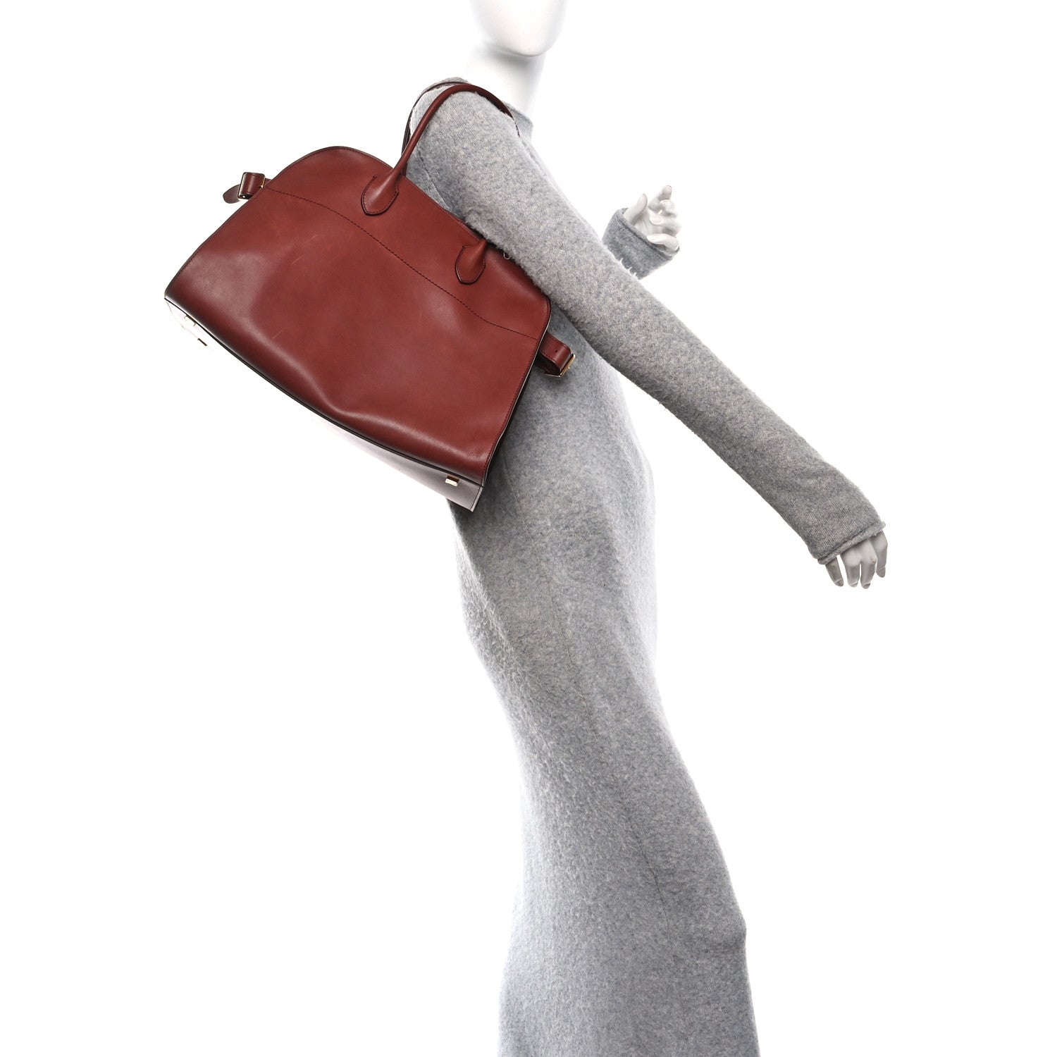 The Row Polished Saddle Calfskin Soft Margaux 15 Cognac 2 of 9