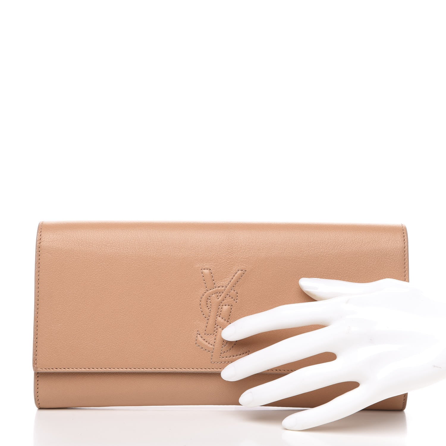 Saint Laurent Chevre Small Belle de Jour Clutch Beige 2 of 8
