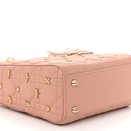 Christian Dior Lambskin Cannage Dragonfly Studs Small Lady Dior Rose Des Vents 9 of 10