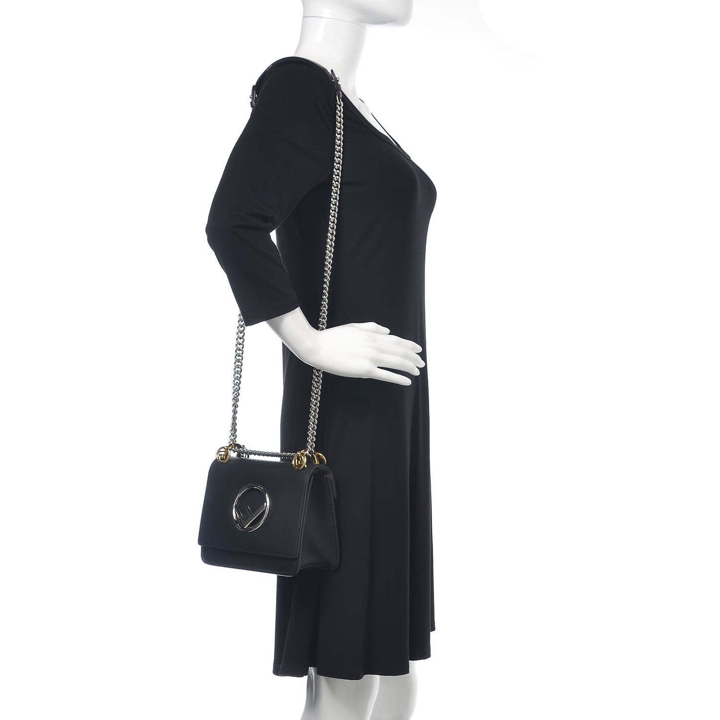 Vitello Century Opaco F is Fendi Small Kan I Shoulder Bag Black