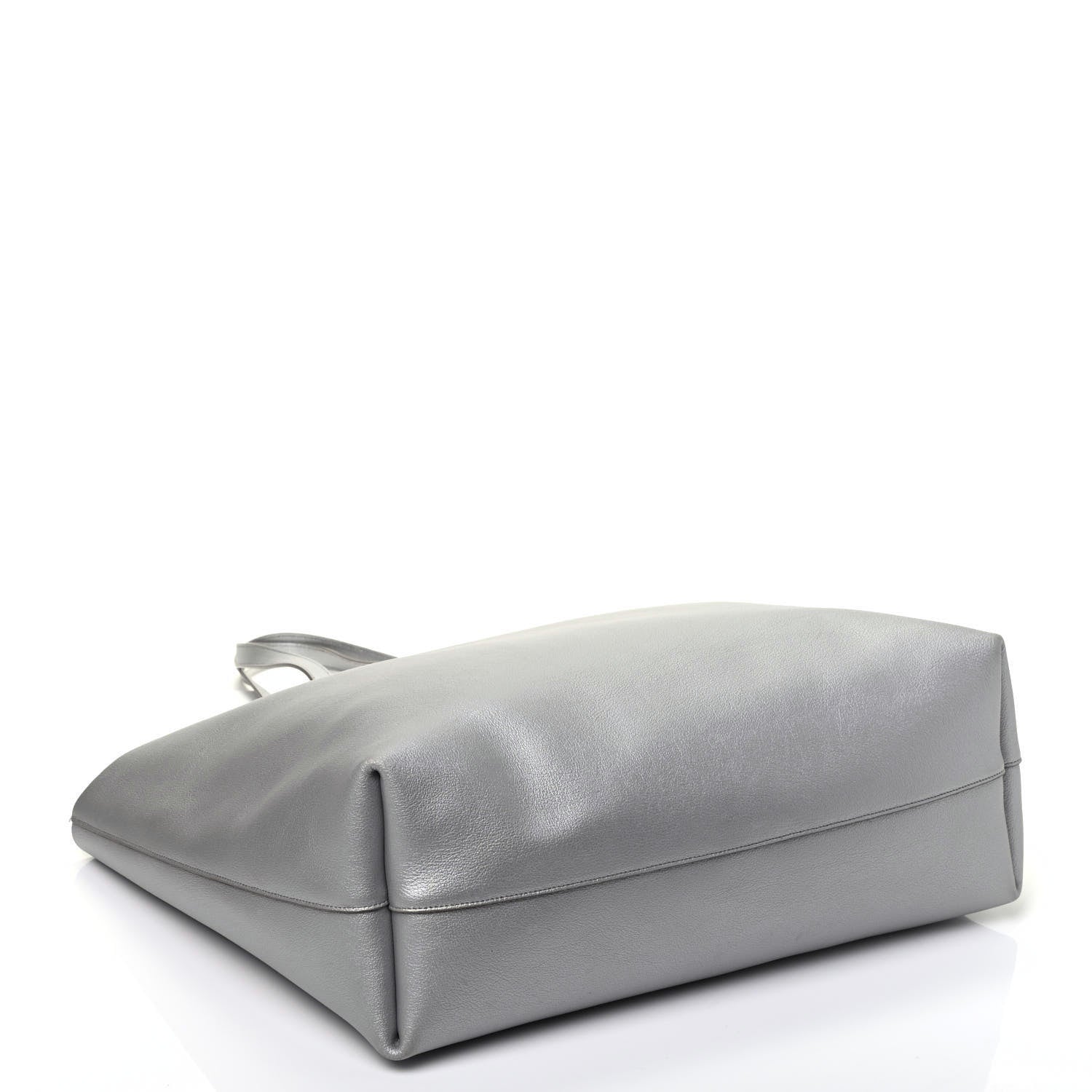 Saint Laurent Metallic Calfskin Large Shopping Tote Silver 4 of 9