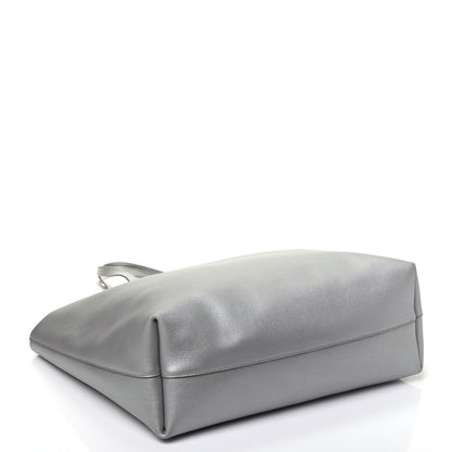 Saint Laurent Metallic Calfskin Large Shopping Tote Silver 4 of 9
