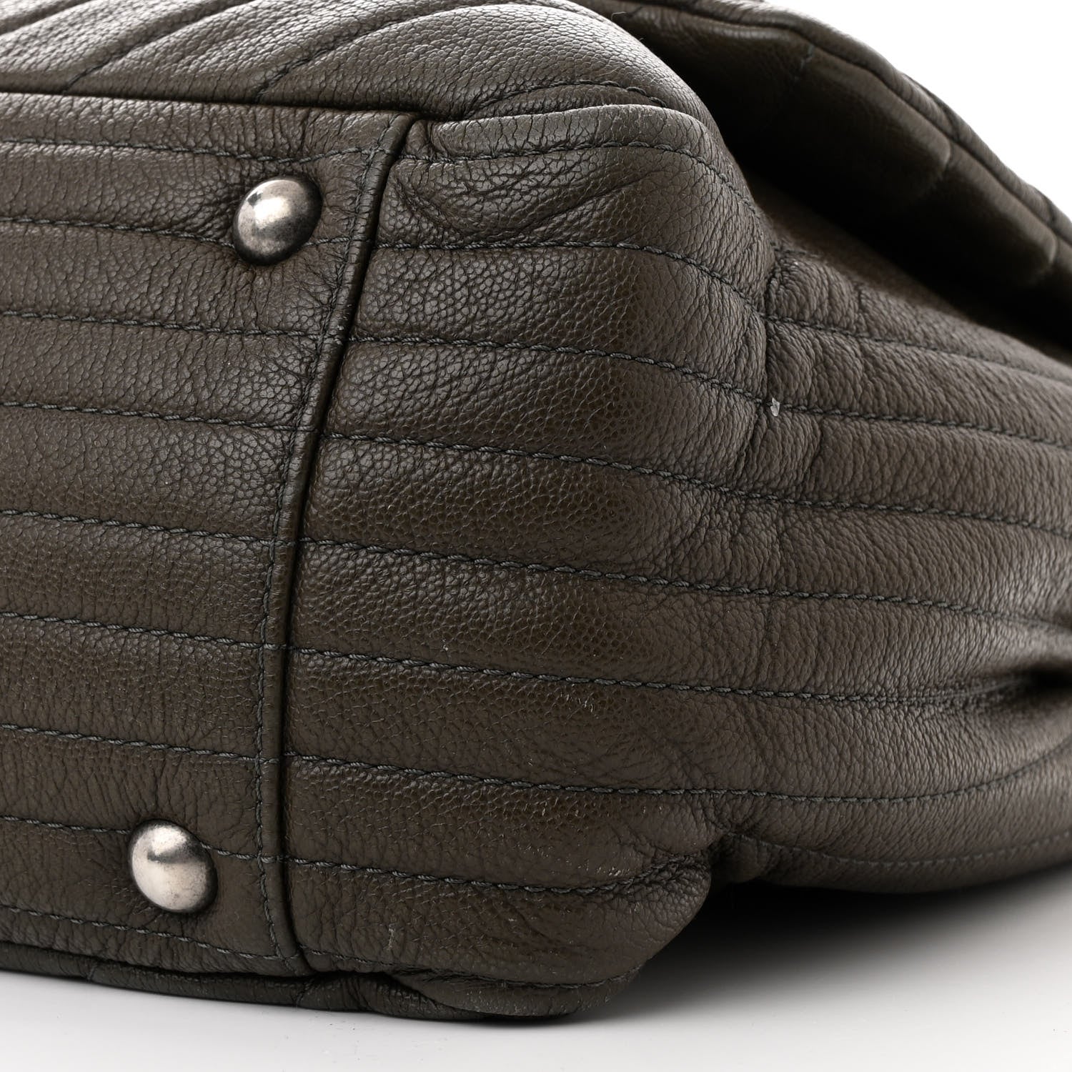 Chanel Calfskin Chevron Quilted XXL Travel Flap Bag Khaki 10 of 10